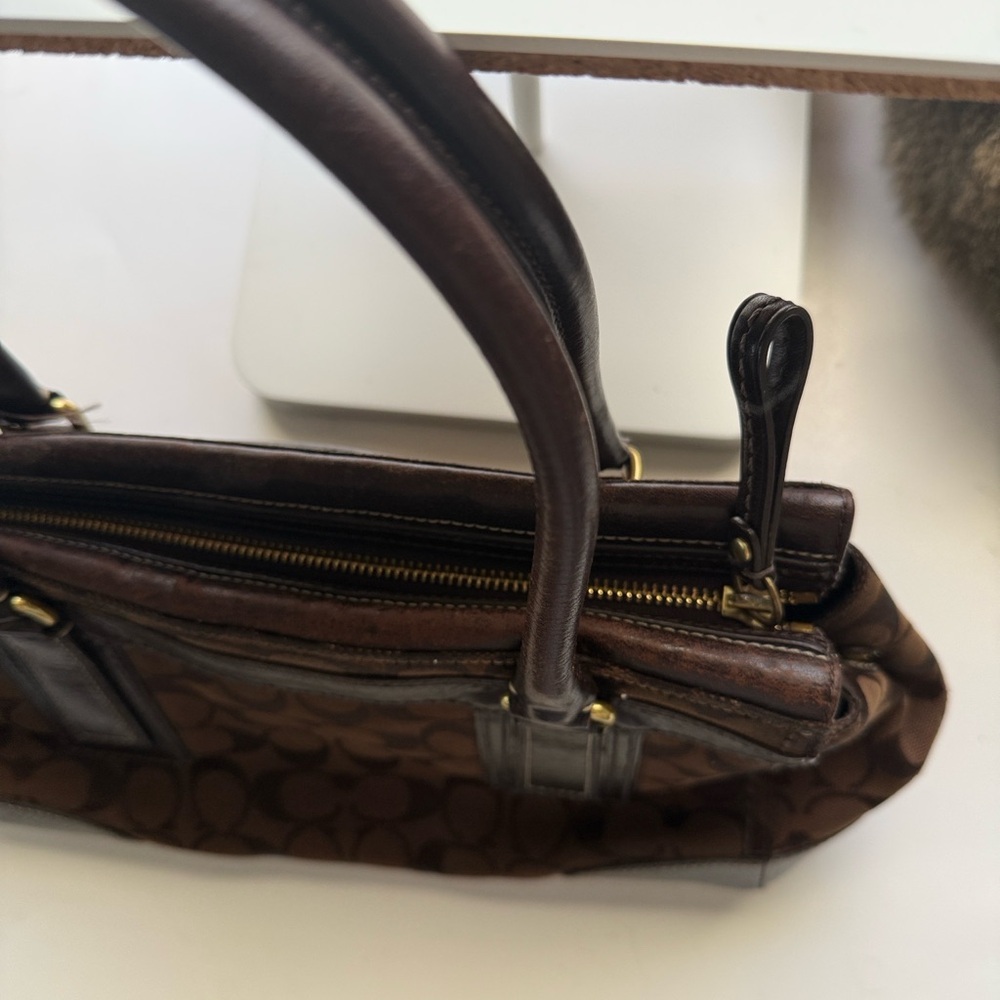 Coach Hampton YK2 bag purse shoulder handbag brown logo C - Picture 13 of 14